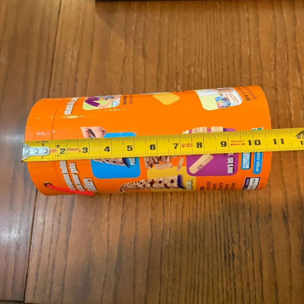 Jenga Original Wood Block Game Parker Brothers Orange Tube Complete 54 Blocks